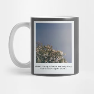 White flowers polaroid Mug